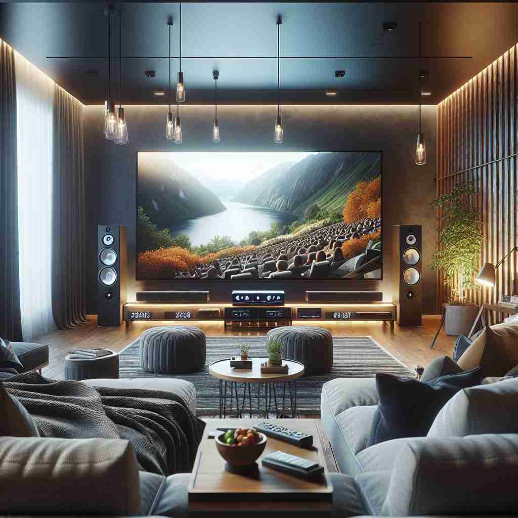 An image illustrating Configuração de Cinema Caseiro: Luz e Som Baratos